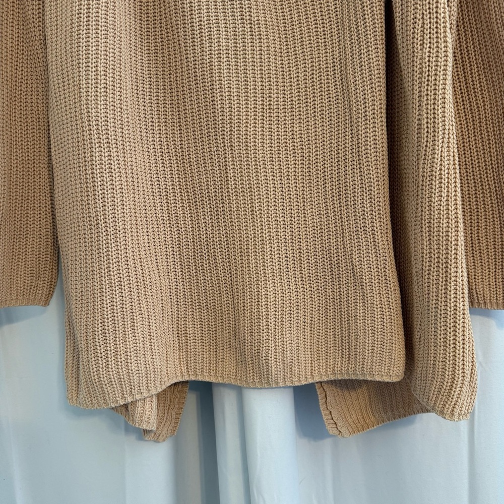 525 America Beige Cotton Tunic Sweater Split Back Medium - Picture 6 of 12
